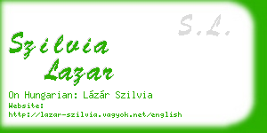 szilvia lazar business card